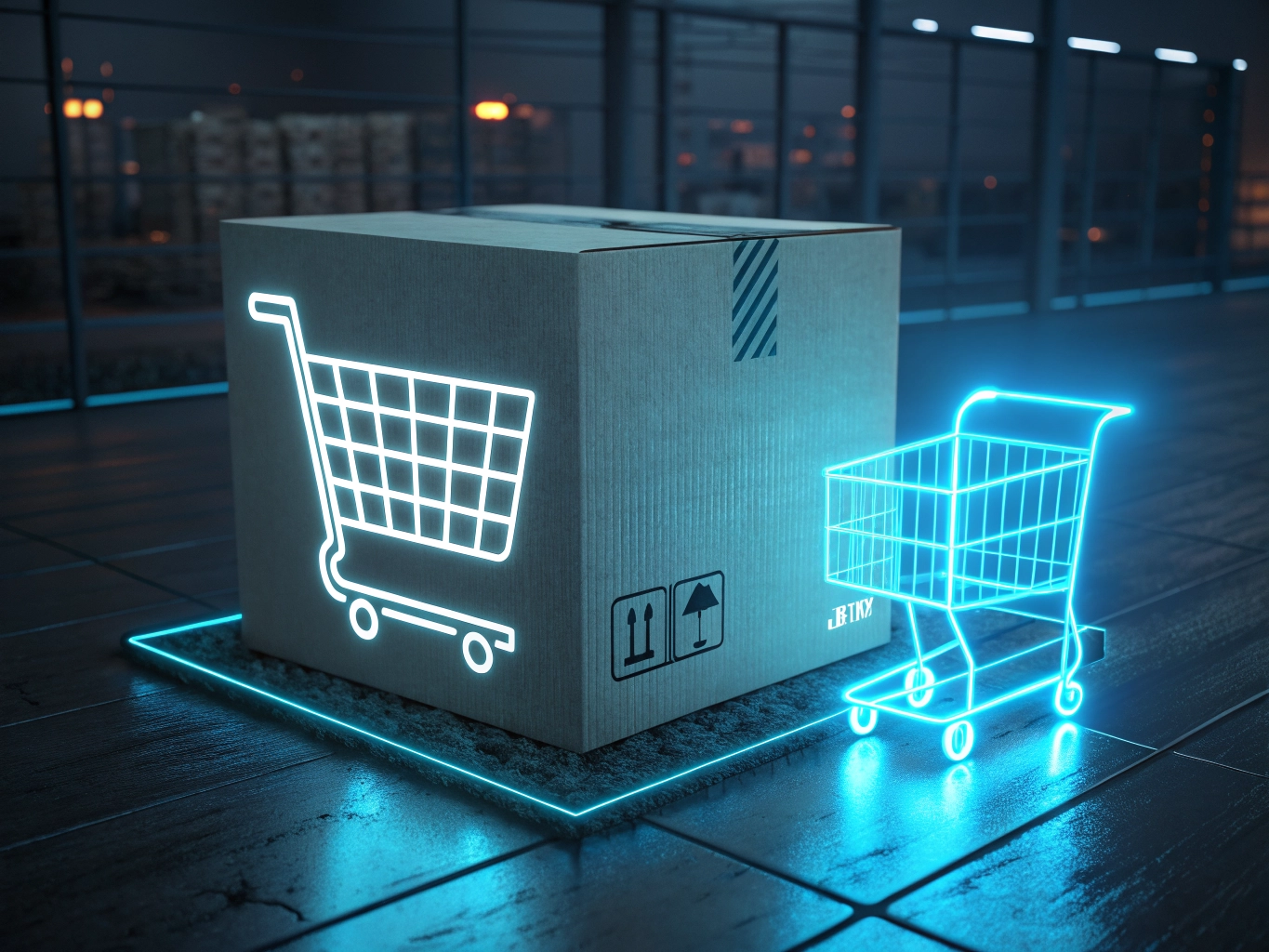 E-commerce and dropshipping concept.
